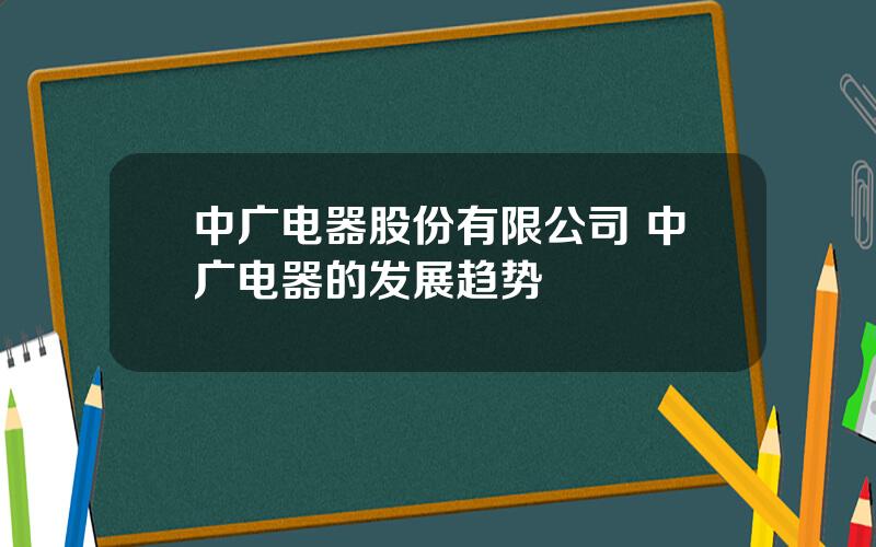 中广电器股份有限公司 中广电器的发展趋势